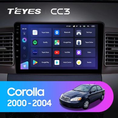 Штатная магнитола Teyes CC3 6+128 Gb 360° Toyota Corolla E130 E120 2000-2004 (B) 9"