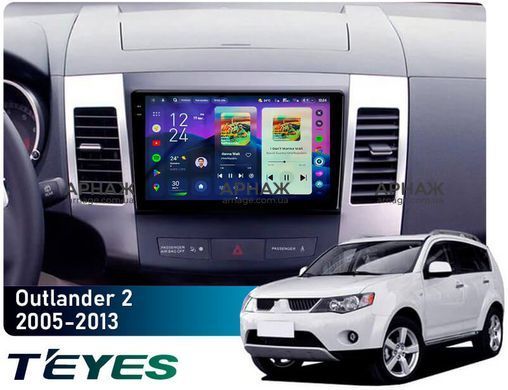 Штатна магнітола Teyes CC4 Pro 2K 8+128 Gb Mitsubishi Outlander 2 CW0W 2005-2013 / Citroen C-Crosser 1 2007-2013 (B) 9"