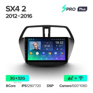 Штатная магнитола Teyes sPRO Plus 3GB+32GB 4G+WiFi Suzuki SX4 (2012-2016)