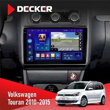 Штатна магнітола DECKER Volkswagen Touran 2010-2015 Climate D10-005 4x64. DSP. 360. 4G. 2k