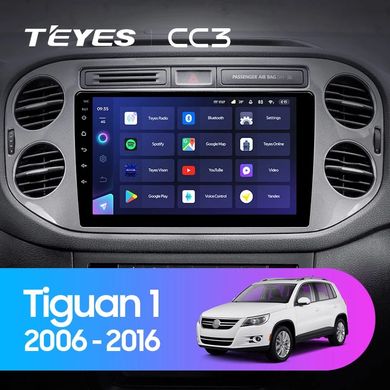 Штатна магнітола Teyes CC3 2K 6+128 Gb Volkswagen Tiguan 1 NF 2006-2017 (A) black 9"