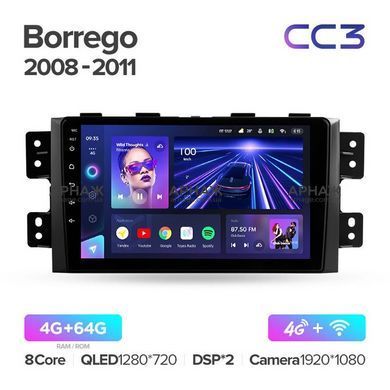 Штатна магнітола Teyes CC3 4+64 Gb Kia Borrego 2008 - 2011 9"