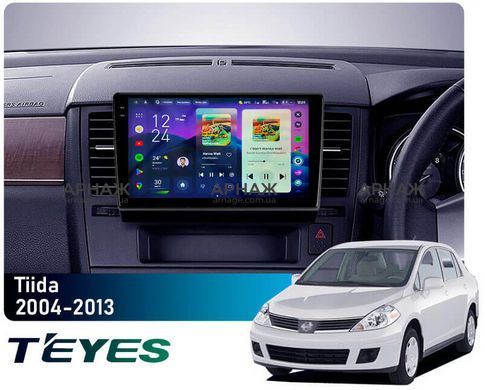 Штатна магнітола Teyes CC4 2K 6+64 Gb Nissan Tiida C11 2004-2013 (F1) 9"