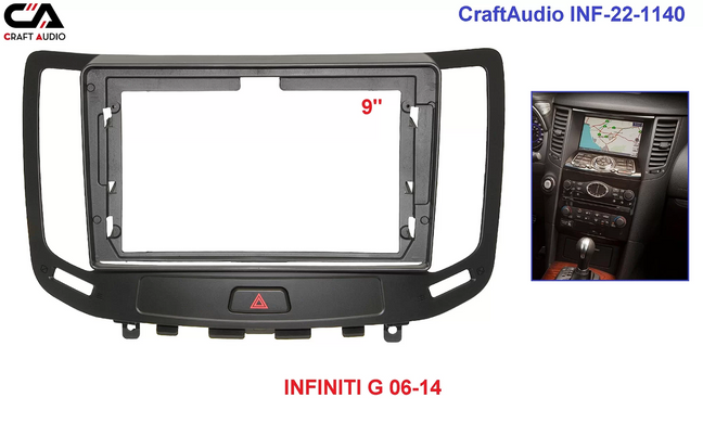 Рамка с проводкой CraftAudio INF-22-1140 INFINITI G 06-14 9"
