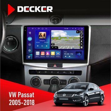 Штатна магнітола DECKER VW Passat (B6. B7) 2005-2014. CC 2012-2018 D10-005 4x64. DSP. 360. 4G. 2k