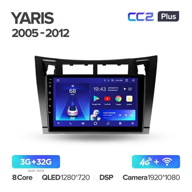 Штатна магнітола Teyes CC2 PLUS 3+32 Gb Toyota Yaris XP90 2005-2012 9"