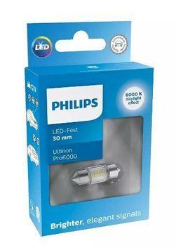 Габариты Philips 11860CU60X1 White Ultinon Pro6000 12V C5W 30mm 6000K 1pcs. blister