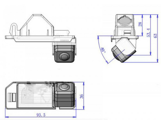 Камера заднего вида iDial CCD-9623 Mitsubishi ASX
