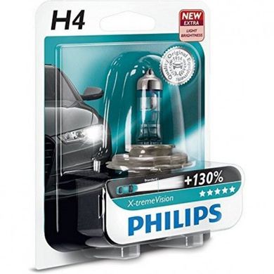 Лампа галогенная Philips H4 X-treme VISION +130% 12342XV+B1