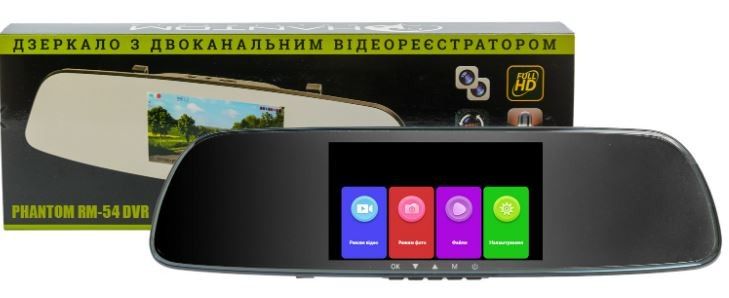 Зеркало-видеорегистратор Phantom RM-54 DVR Full HD