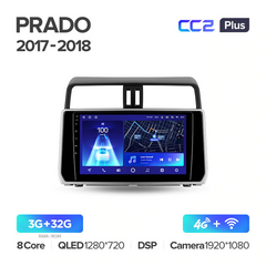 Штатна магнітола Teyes CC2 Plus 3GB+32GB 4G+WiFi Toyota Land Cruiser Prado (2017-2018)