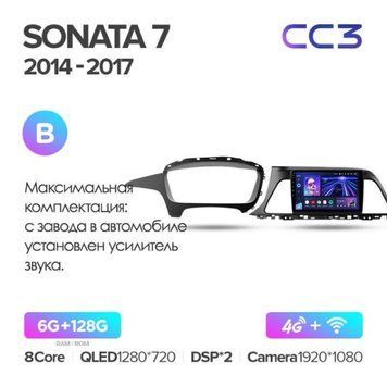 Штатная магнитола Teyes CC3 6+128 Gb 360&deg; Hyundai Sonata 7 LF 2014-2017 (B) 9"