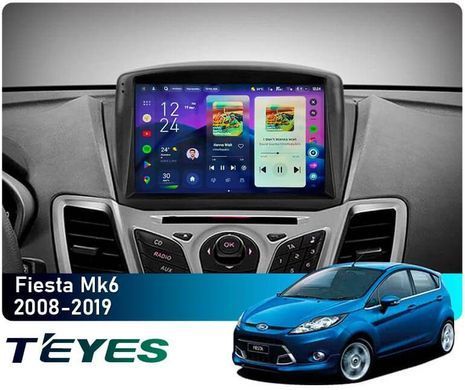 Штатная магнитола Teyes CC4 2K 6+64 Gb Ford Fiesta Mk 6 (F2) 2008-2019 (A) 9"