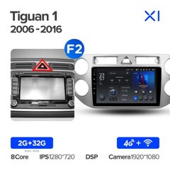 Штатна магнітола Teyes X1 2+32Gb Volkswagen Tiguan 1 NF 2006-2017 B 9"