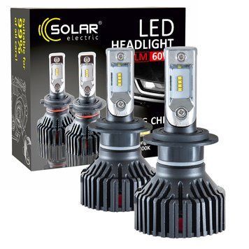 LED автолампы Solar H7 12/24V 6500K 8000Lm 60W ZES Chip