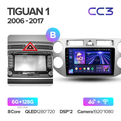 Штатна магнітола Teyes CC3 6GB+128GB 4G+WiFi VW Tiguan 1 (2006-2017)