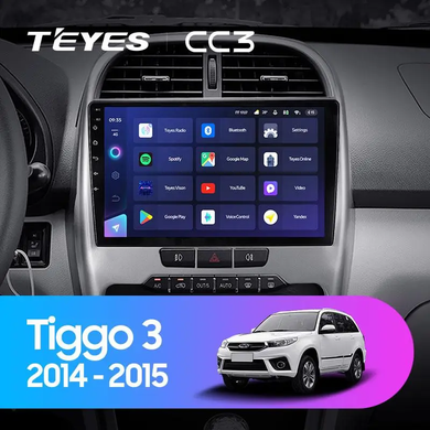 Штатная магнитола Teyes CC3 2K 4+64 Gb Chery Tiggo 3 2014-2015 10"