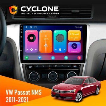 Штатна магнітола CYCLONE Volkswagen Passat NMS 2011-2021 Black C10-001 2x64 CPL