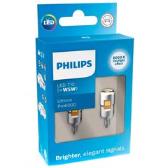 LED автолампи Philips 11961CU60X2 W5W 12V Ultinon Pro6000 LED white B2