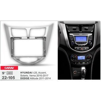 Перехідна рамка Carav 22-105 Hyundai I-25. Accent. Solaris. Verna. Dodge Attitude