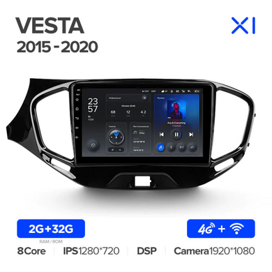 Штатна магнітола Teyes X1 2+32Gb LADA Vesta Cross Sport 2015-2019 10"