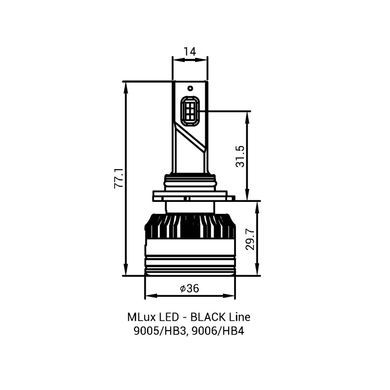 LED автолампи MLux Black Line HB3/HB4 55 Вт 5000