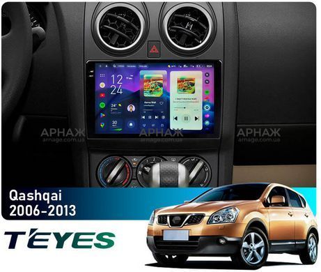 Штатна магнітола Teyes CC4 Pro 2K 8+128 Gb Nissan Qashqai 1 J10 2006-2013 (F2) 9"