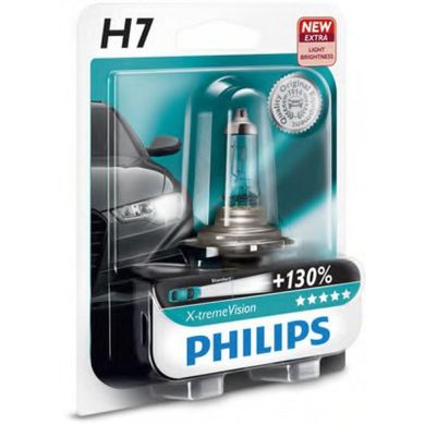Лампа галогенна Philips H7 X-treme VISION + 130% 3700K 12972XV + B1