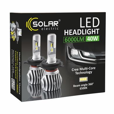 LED автолампи Solar H4 12/24V 6500K 6000Lm 40W Cree Chip