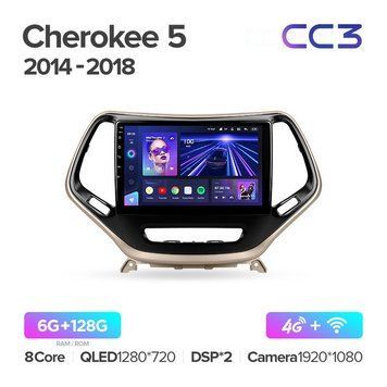 Штатна магнітола Teyes CC3 6GB+128GB 4G+WiFi Jeep Cherokee (2014-2018)