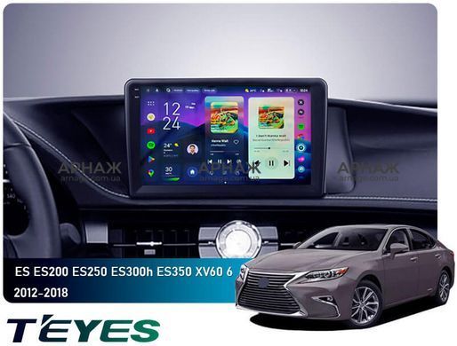 Штатна магнітола Teyes CC4 Pro 2K 8+128 Gb Lexus ES ES200 ES250 ES300h ES350 XV60 VI 6 2012-2018 (B) 9" (L3)