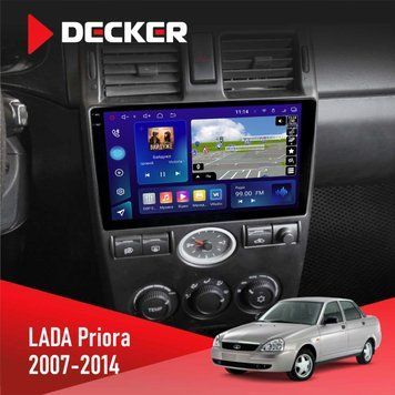 Штатна магнітола DECKER Lada Priora 2007-2014 D9-005 4x64. DSP. 360. 4G. 2k