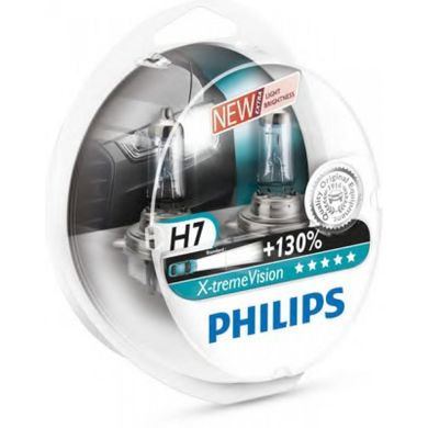 Лампа галогенная Philips H7 X-treme VISION +130% 3700K 12972XV+S2