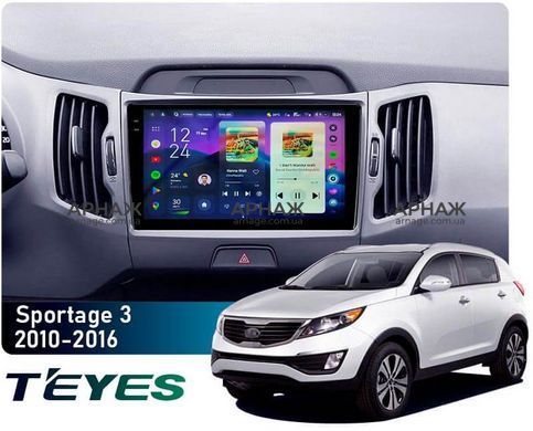 Штатна магнітола Teyes CC4 Pro 2K 8+128 Gb Kia Sportage 3 SL 2010-2016 (A) 9"