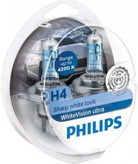 Автомобільні лампи Philips 12342WVUSM H4 60/55W 12V P43t WhiteVision ultra +60%