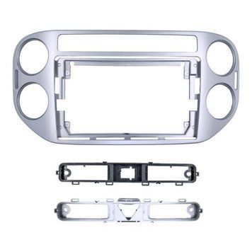 Комплект рамка+проводка QIV Volkswagen Tiguan 1 NF 2006-2017 Golf Plus 2005-2014 (Silver) (F2) (W2) 9"