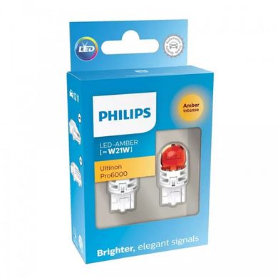 LED автолампи Philips 11065AU60X2 WY21W LED Ultinon Pro6000 SI 12V WX3x16d amber