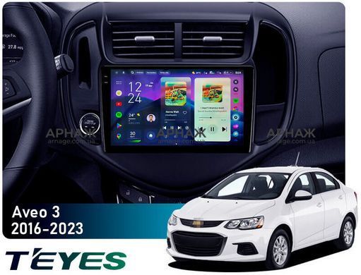 Штатна магнітола Teyes CC4 Pro 2K 12+256 Gb Chevrolet Aveo 3 2016-2023 9"