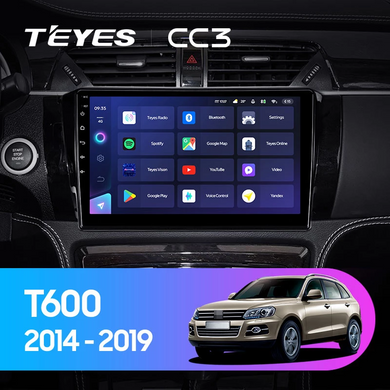 Штатная магнитола Teyes CC3 4+64 Gb Zotye T600 2014-2019 10"