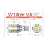 Led автолампы AMS EXTREME W16W V5 T15 5500K