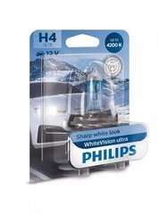 Галогенна лампа Philips 12342WVUB1 H4 60/55W 12V P43t WhiteVisionUltra +60%(4300K)