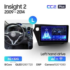 Штатна магнітола Teyes CC2 Plus 3GB+32GB 4G+WiFi Honda Insight 2 LHD RHD (2009-2014)