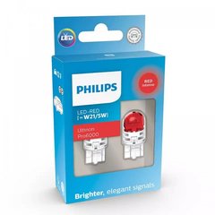 LED автолампи Philips 11066RU60X2 W21/5W LED Ultinon Pro6000 SI 12V 2.5/0.5 W3x16q red