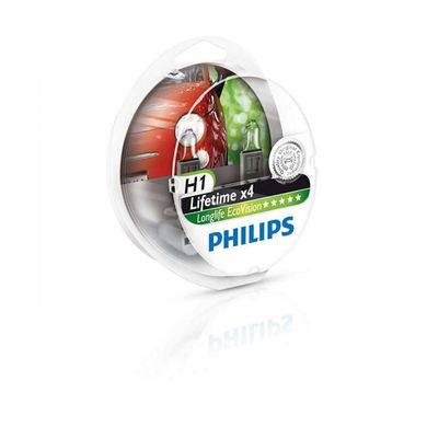 Автолампы Philips H1 LongLife EcoVision 12258LLECOS2