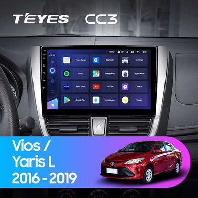Штатна магнітола Teyes CC3 6+128 Gb Toyota Vios Yaris L 2016-2019 10"