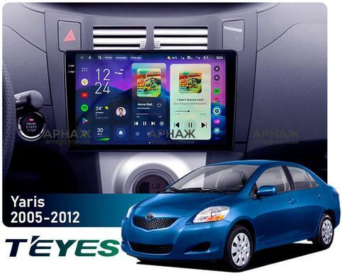 Штатна магнітола Teyes CC4 Pro 2K 12+256 Gb Toyota Yaris XP90 2005-2012 (F1) 9"